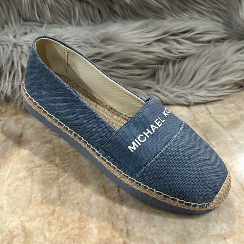 Michael Michael Kors Vicky Logo Canvas Slip-On Espadrille. New